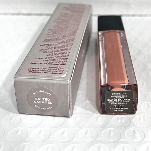 BNIB FRENCH PRESS BRILLIANT LIP GLOSS Nudes Last Ones in Salted Caramel - Picture 2 of 5